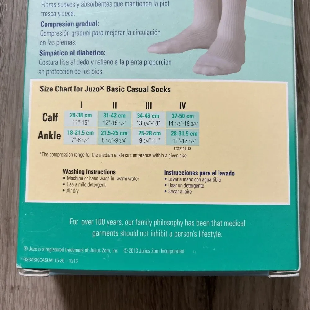 Juzo Compression Socks 4700 AD Size II Black 14-20mg Knee High Basic Casual NEW